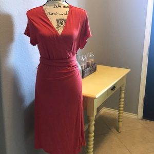 Max studio orange wrap dress, size M, NWT